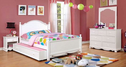 Furniture of America - Dani 4 Pc. Twin Bedroom Set w/ Trundle in White - CM7159WH-T-4PC-TR View 1