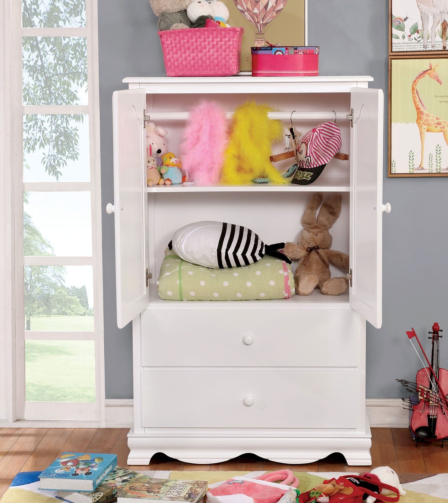 Furniture of America - Dani Armoire in White - CM7159WH-AR-VN View 4