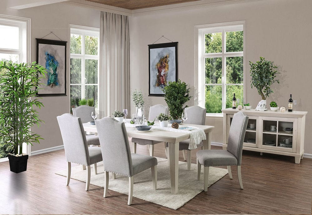 Furniture of America - Daniella 7 Pc. Dining Table Set in Antique White - CM3630T-7PC View 1