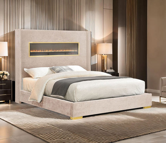 Furniture of America - Danvers E.King Bed in Beige - FM74003BG-EK View 1
