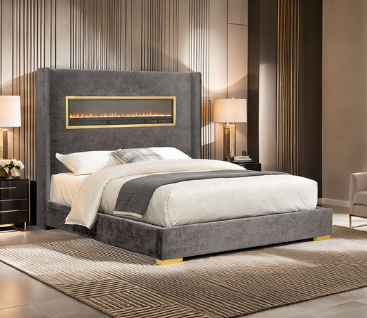 Furniture of America - Danvers E.King Bed in Gray - FM74003GY-EK View 1