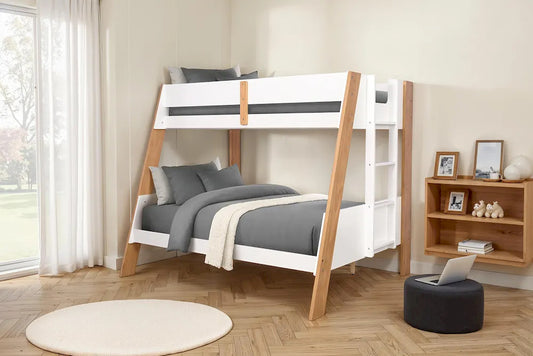 Furniture of America - Delbin - Twin/Full Bunk Bed w/ Mattress - FM-BK202WH-TF-BED+M6 view 1