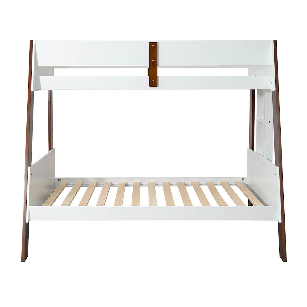Furniture of America - Delbin - Twin/Full Bunk Bed - White/Dark Cherry - FM-BK202CH-TF-BED view 4