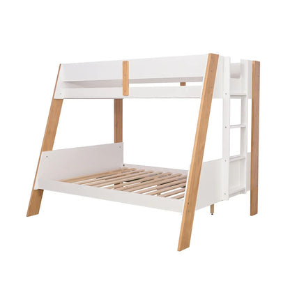 Furniture of America - Delbin - Twin/Full Bunk Bed - White/Natural - FM-BK202WH-TF-BED view 3