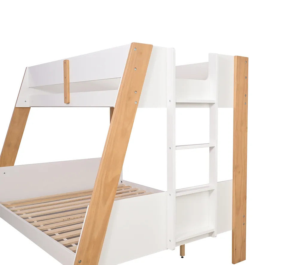 Furniture of America - Delbin - Twin/Full Bunk Bed - White/Natural - FM-BK202WH-TF-BED view 4