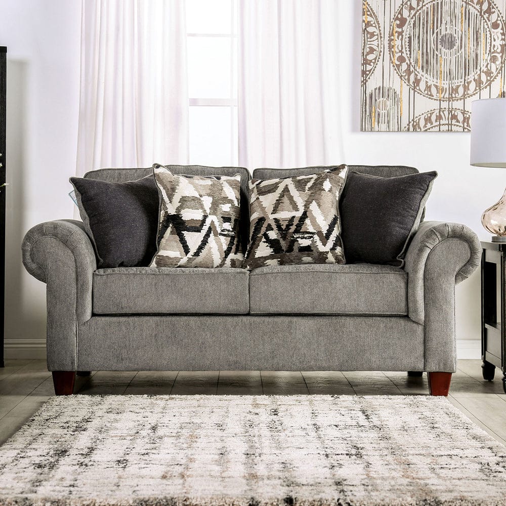 Furniture of America - Delgada Loveseat in Graphite - SM7750-LV View 1