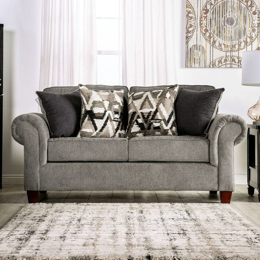 Furniture of America - Delgada Loveseat in Graphite - SM7750-LV View 1