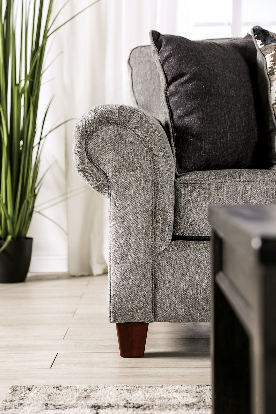 Furniture of America - Delgada Sofa + Loveseat in Graphite - SM7750-2PC View 3