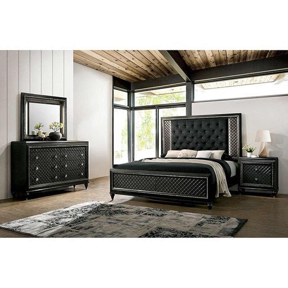 Furniture of America - Demetria 4 Pc. Queen Bedroom Set in Metallic Gray - CM7584Q-4PC
