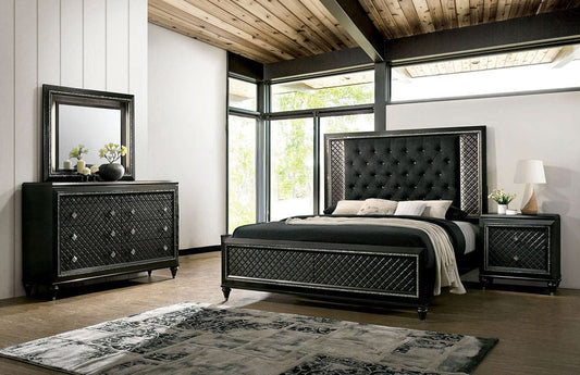 Furniture of America - Demetria 5 Pc. Queen Bedroom Set w/ 2NS in Metallic Gray - CM7584Q-5PC-2NS View 1
