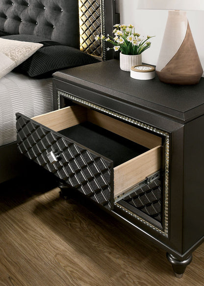 Furniture of America - Demetria Nightstand in Metallic Gray - CM7584N View 3