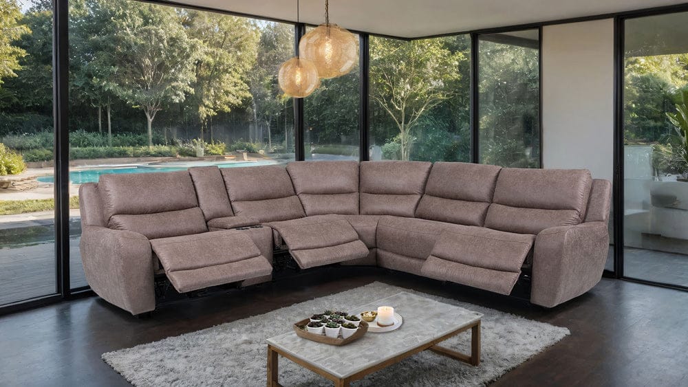 Furniture of America - Demetrius Power Sectional in Slate Brown - CM9930BR-SECT-PM View 1