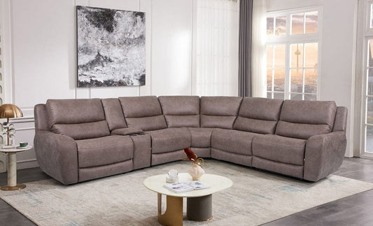 Furniture of America - Demetrius Power Sectional in Slate Brown - CM9930BR-SECT-PM View 2