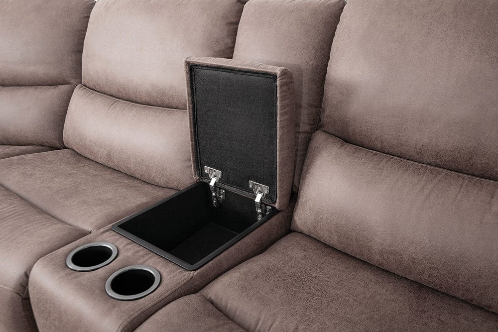 Furniture of America - Demetrius Power Sectional in Slate Brown - CM9930BR-SECT-PM View 3