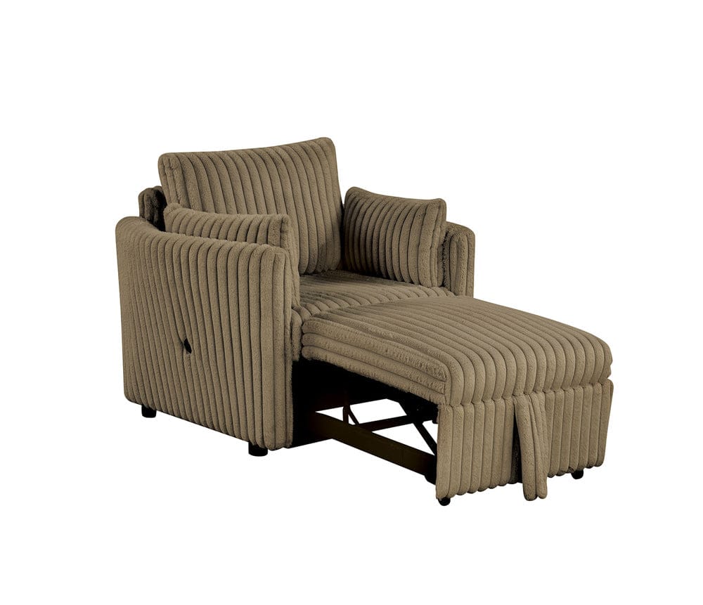 Furniture of America - Denholme Chair w/ Pull Out in Brown - SL64002BR-CH-PK View 1