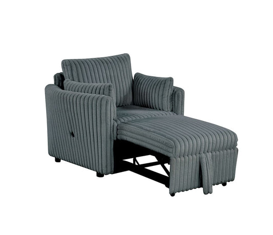 Furniture of America - Denholme Chair w/ Pull Out in Dark Gray - SL64002DG-CH-PK View 1