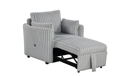 Furniture of America - Denholme Chair w/ Pull Out in Gray - SL64002GY-CH-PK View 1