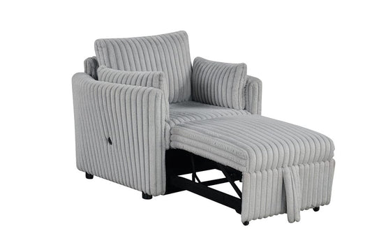 Furniture of America - Denholme Chair w/ Pull Out in Gray - SL64002GY-CH-PK View 1