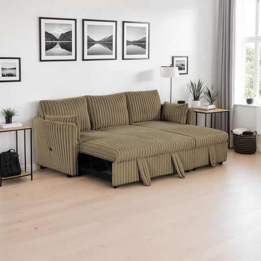 Furniture of America - Denholme Sectional w/ Pull Out in Brown - SL64002BR-SF-PK View 1