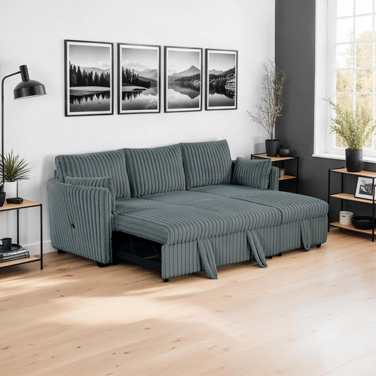 Furniture of America - Denholme Sectional w/ Pull Out in Dark Gray - SL64002DG-SF-PK View 1