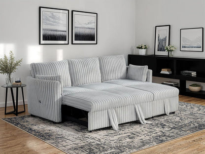Furniture of America - Denholme Sectional w/ Pull Out in Gray - SL64002GY-SF-PK View 1
