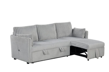 Furniture of America - Denholme Sectional w/ Pull Out in Gray - SL64002GY-SF-PK View 2