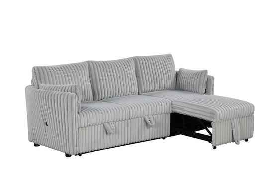 Furniture of America - Denholme Sectional w/ Pull Out in Gray - SL64002GY-SF-PK View 2