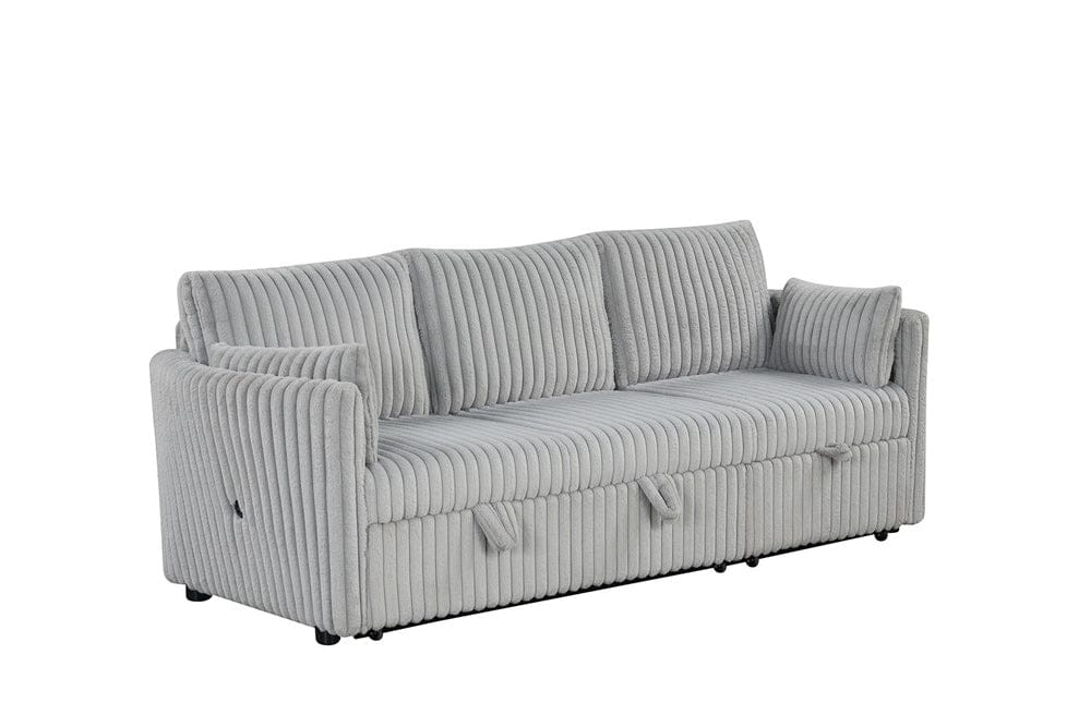 Furniture of America - Denholme Sectional w/ Pull Out in Gray - SL64002GY-SF-PK View 3