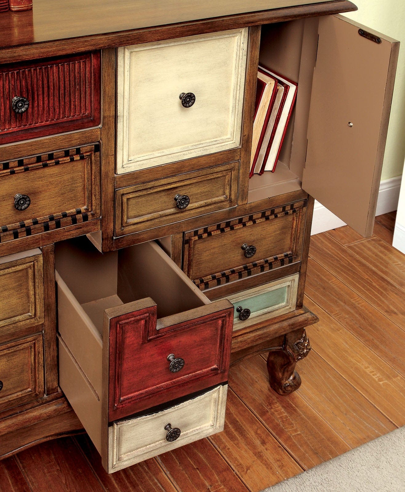 Furniture of America - Desree Accent Chest in Multi/Antique Walnut - CM-AC149 View 2