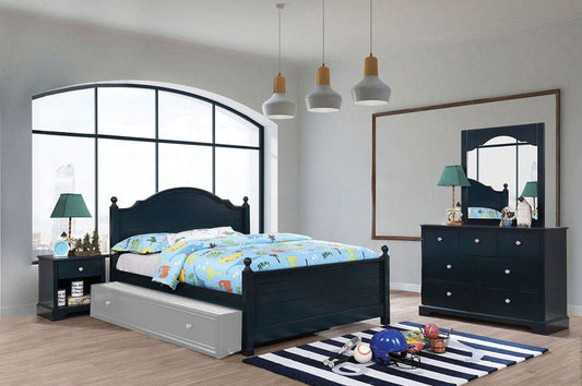 Furniture of America - Diane 4 Pc. Twin Bedroom Set in Blue - CM7158BL-T-4PC View 1