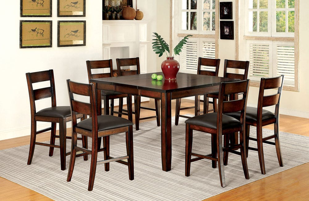 Furniture of America - Dickinson Ii 9 Pc. Counter Ht. Table Set in Dark Cherry - CM3187PT-9PC View 1