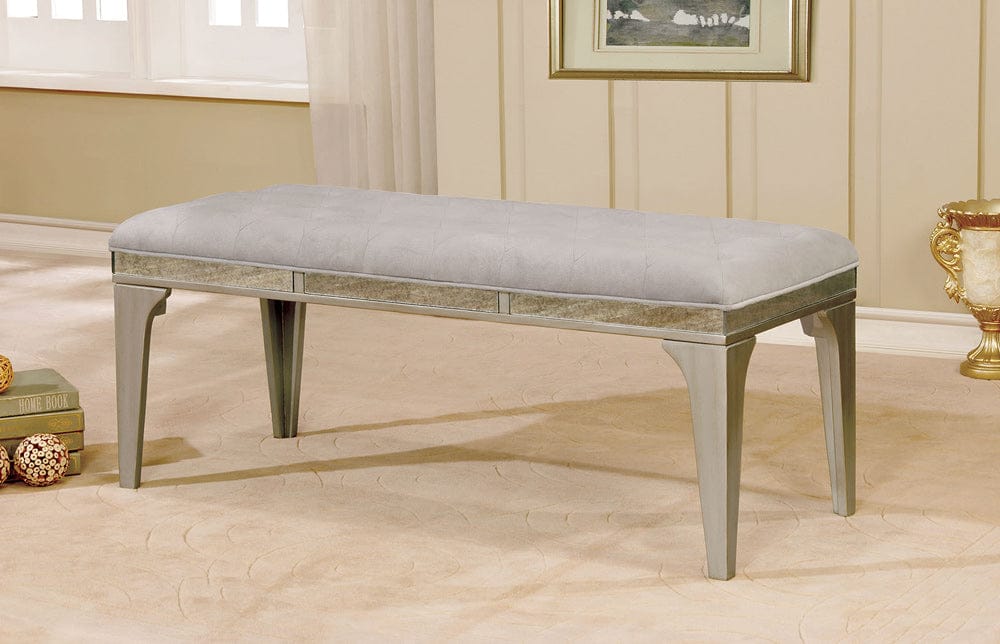 Furniture of America - Diocles Bench in Silver/Gray - CM3020BN View 1