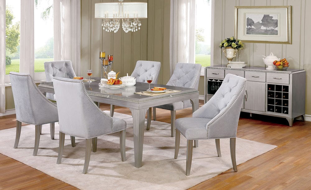Furniture of America - Diocles Dining Table in Silver/Gray - CM3020T View 4