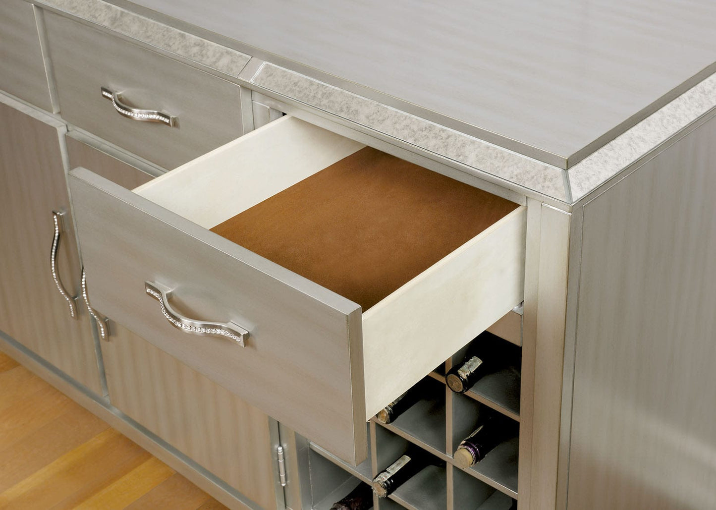 Furniture of America - Diocles Server in Silver - CM3020SV View 2