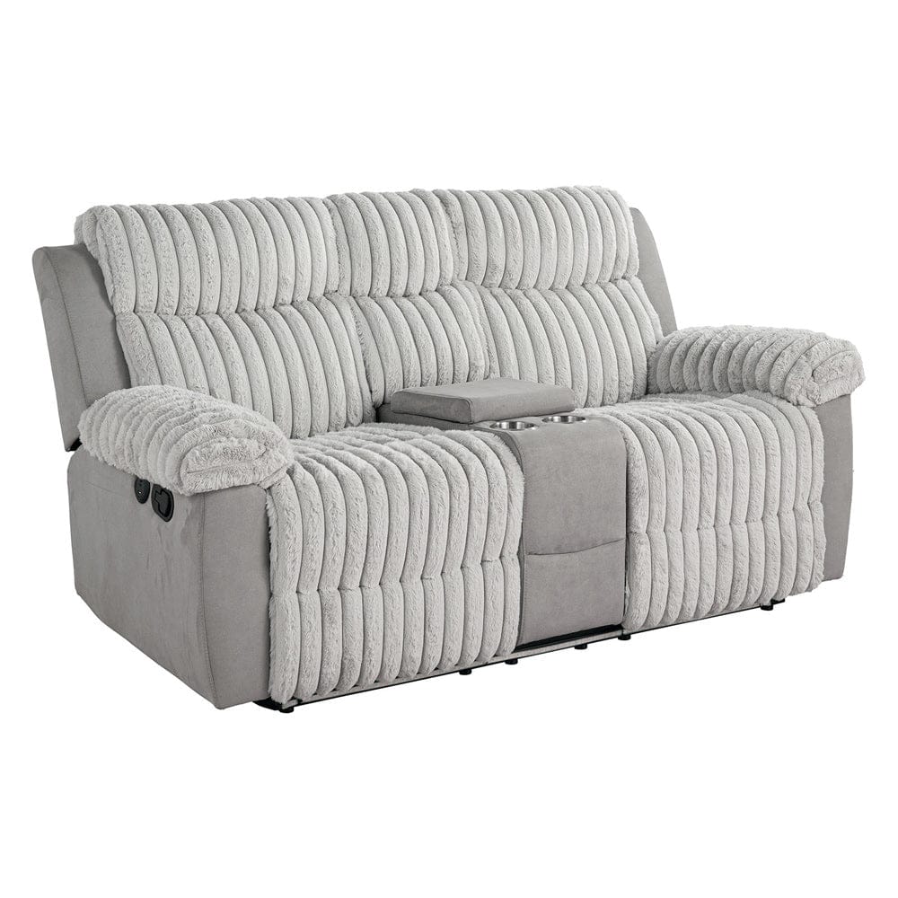 Furniture of America - Dionysus Manual Reclining Loveseat w/ Console in Gray - FM64004GY-LV-M View 1