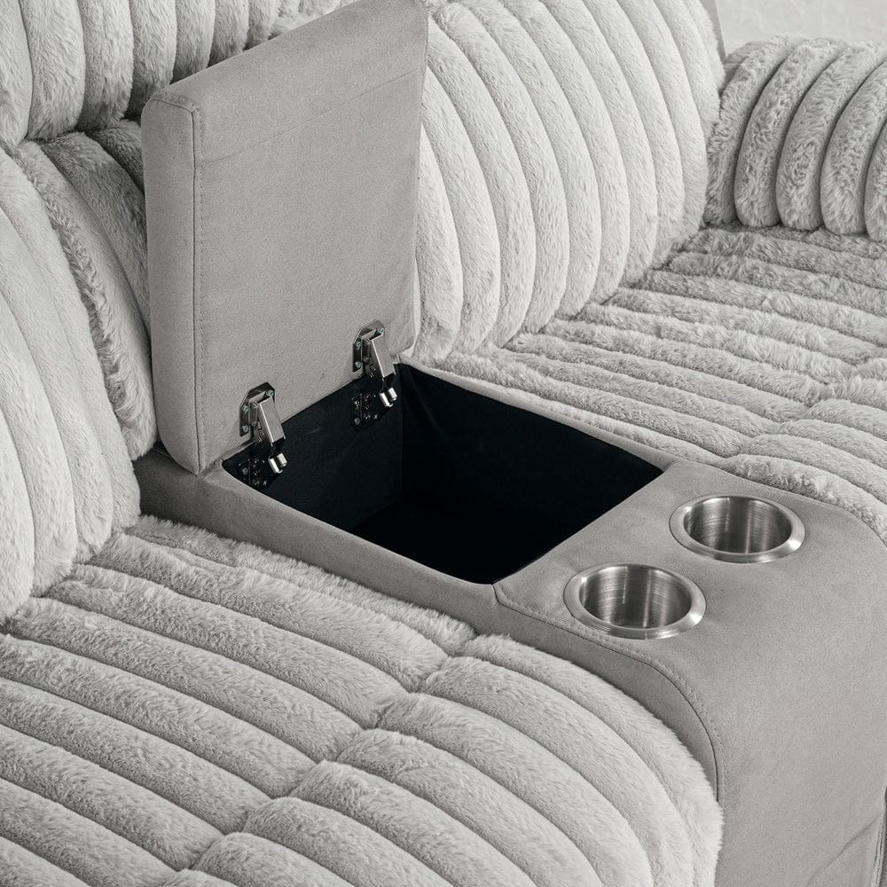 Furniture of America - Dionysus Manual Reclining Loveseat w/ Console in Gray - FM64004GY-LV-M View 4