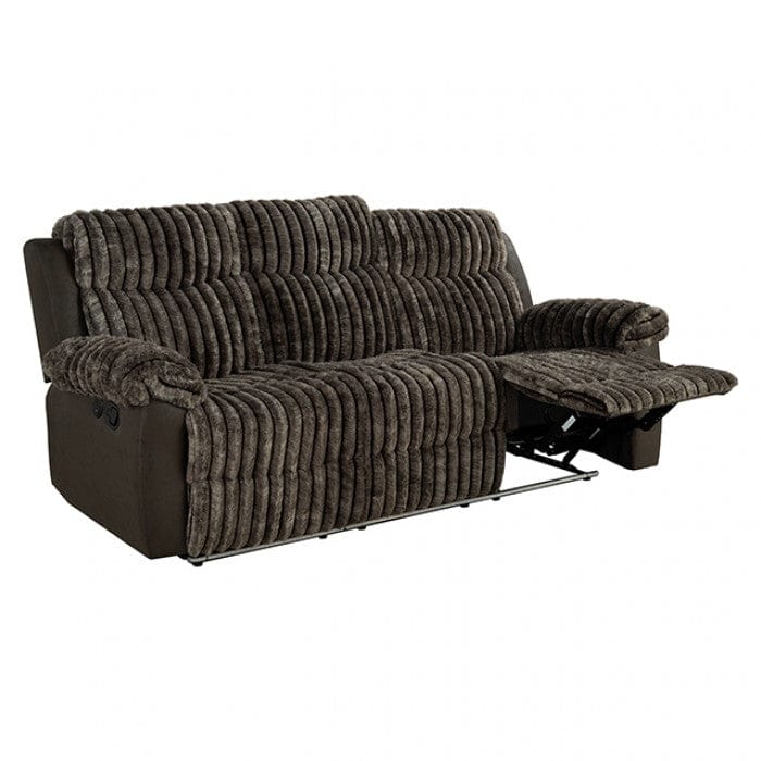 Furniture of America - Dionysus Manual Reclining Sofa w/ USB & LED in Brown - FM64003BR-SF-M View 1