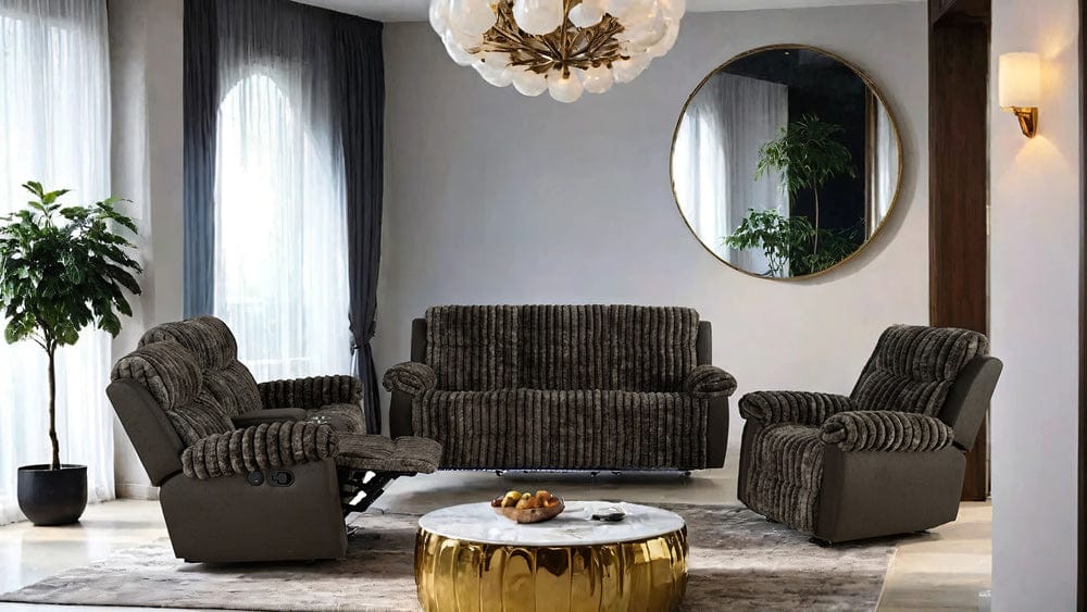 Furniture of America - Dionysus Manual Reclining Sofa w/ USB & LED in Brown - FM64003BR-SF-M View 5