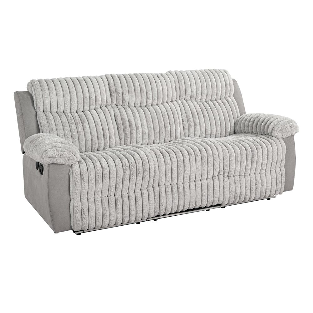 Furniture of America - Dionysus Manual Reclining Sofa w/ USB & LED in Gray - FM64004GY-SF-M View 2