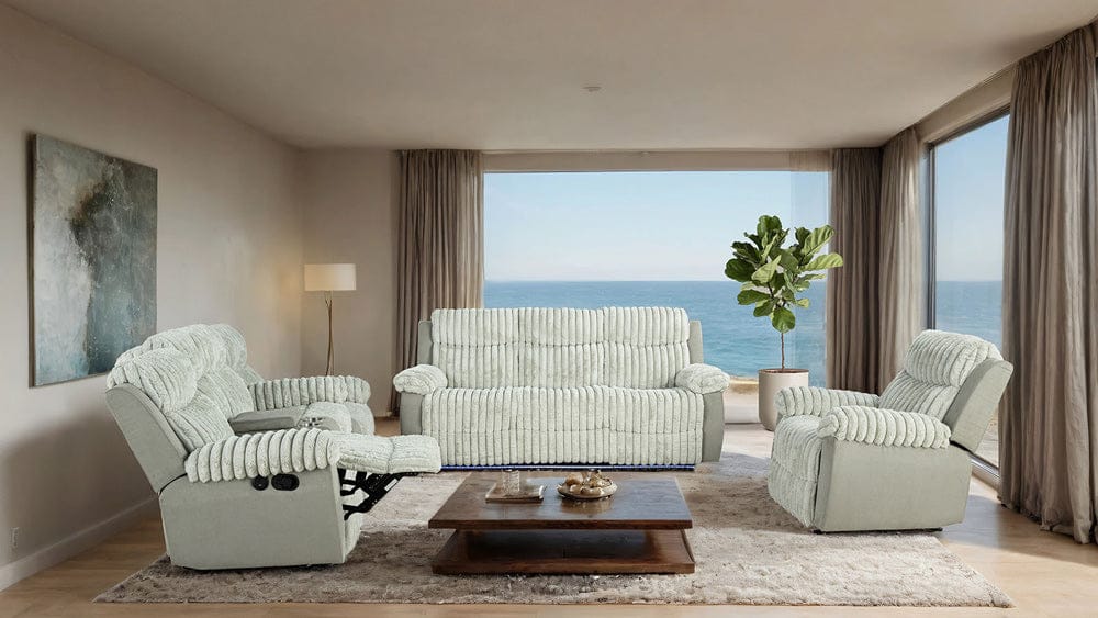 Furniture of America - Dionysus Manual Reclining Sofa w/ USB & LED in Gray - FM64004GY-SF-M View 5