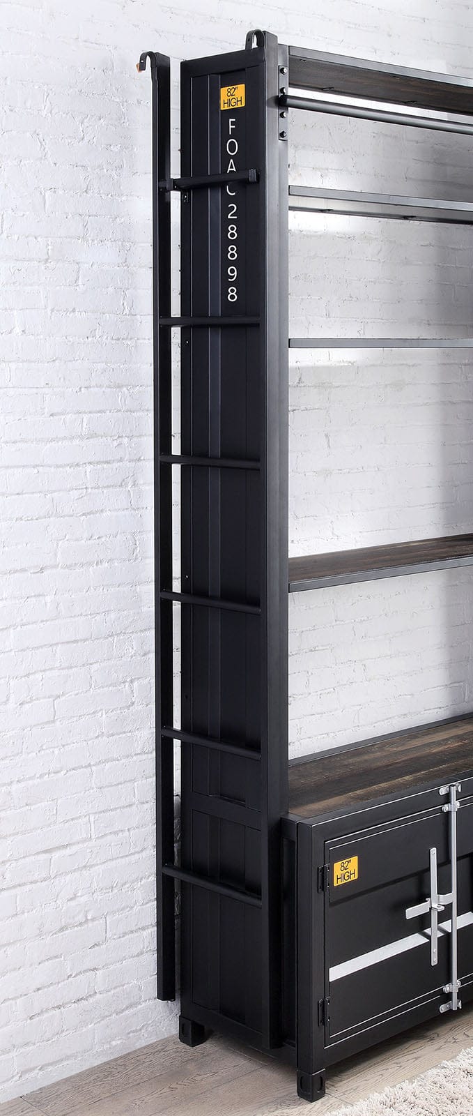 Furniture of America - Dipiloh Bookcase in Black/Distressed Dark Oak - FOA-AC379-PK View 3