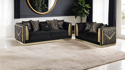 Furniture of America - Doriphei Sofa + Loveseat - FM67000BK-2PC View 1