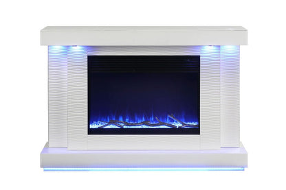 Furniture of America - Dorrit 55" Electric Fireplace in White - FM-AC8012WH-TV View 1