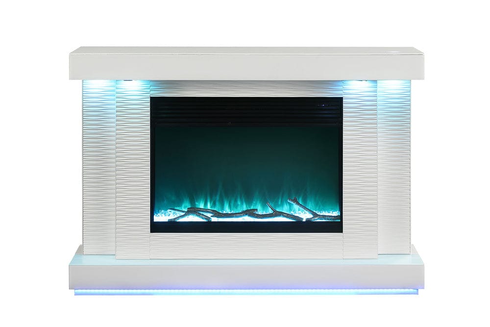 Furniture of America - Dorrit 55" Electric Fireplace in White - FM-AC8012WH-TV View 2