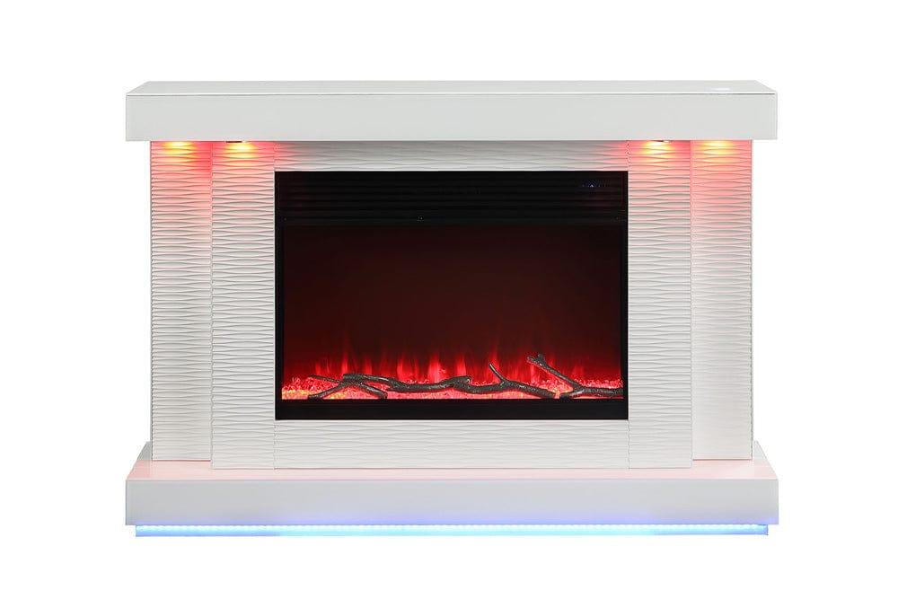 Furniture of America - Dorrit 55" Electric Fireplace in White - FM-AC8012WH-TV View 3