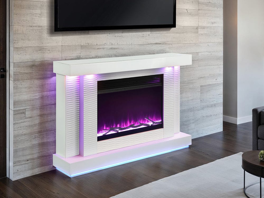 Furniture of America - Dorrit 55" Electric Fireplace in White - FM-AC8012WH-TV View 10