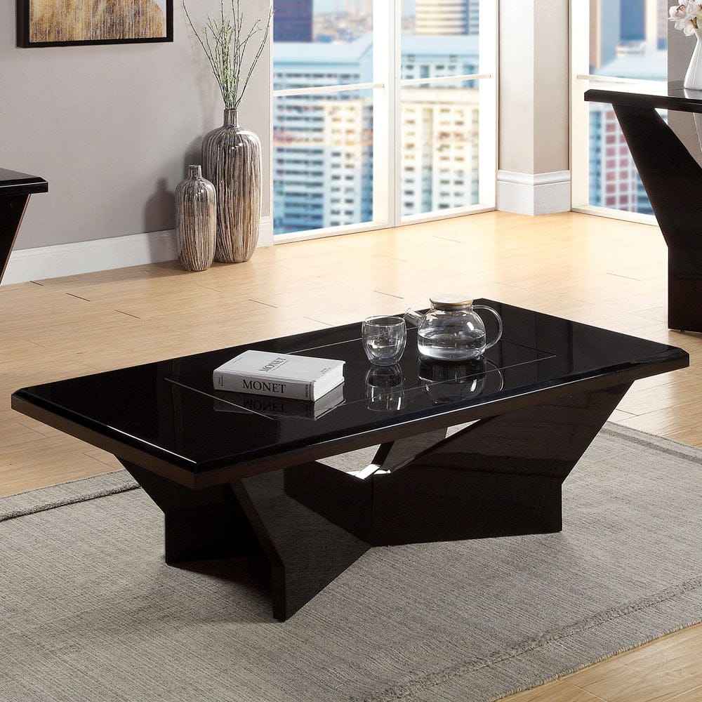Furniture of America - Dubendorf Coffee Table in Black - CM4183BK-C View 1