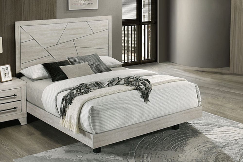Furniture of America - Dubuque Queen Bed in Light Gray - FM72003LG-Q-BED View 1