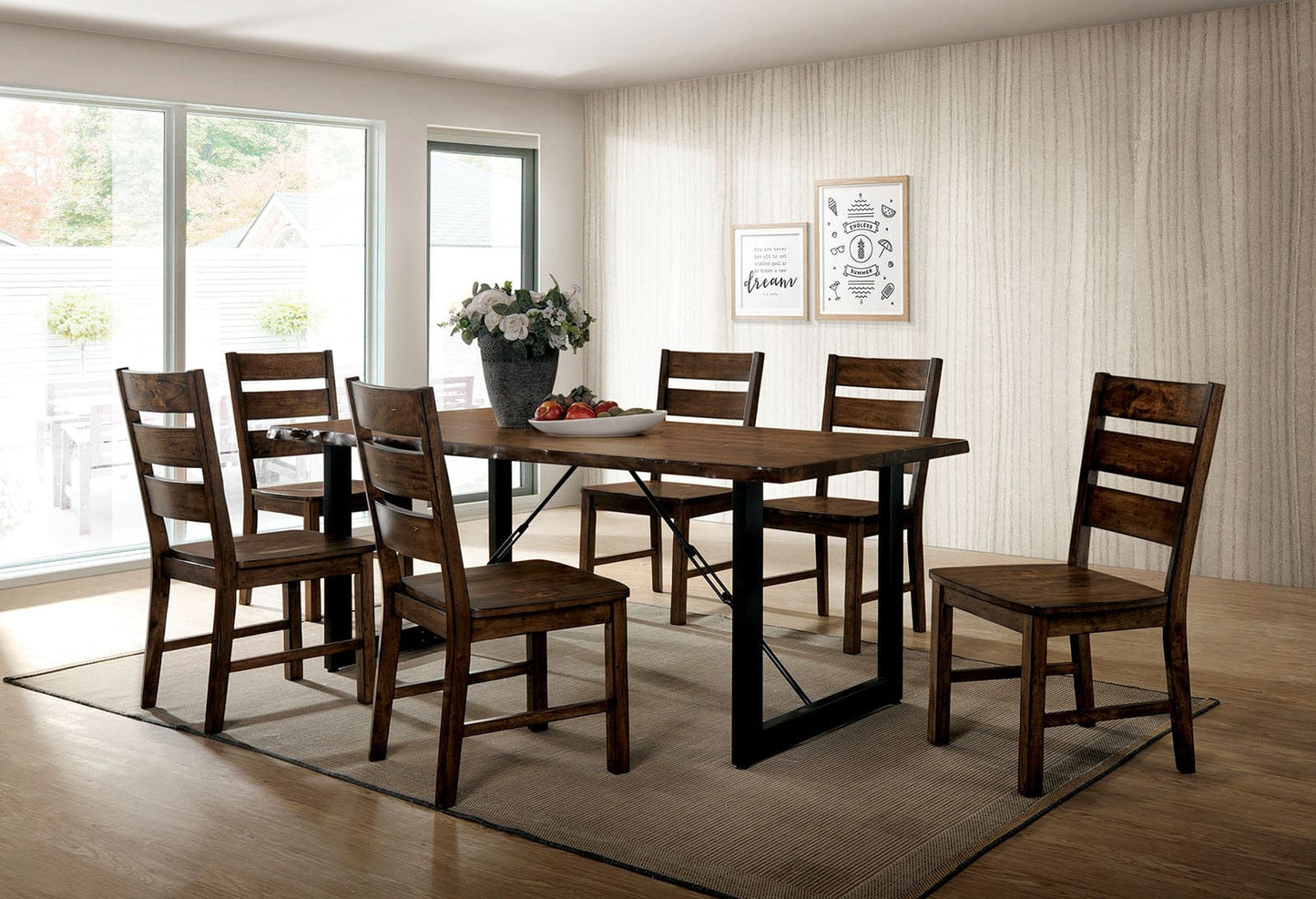 Furniture of America - Dulce 7 Pc. Dining Table Set in Walnut, Black - CM3604T-7PC View 1