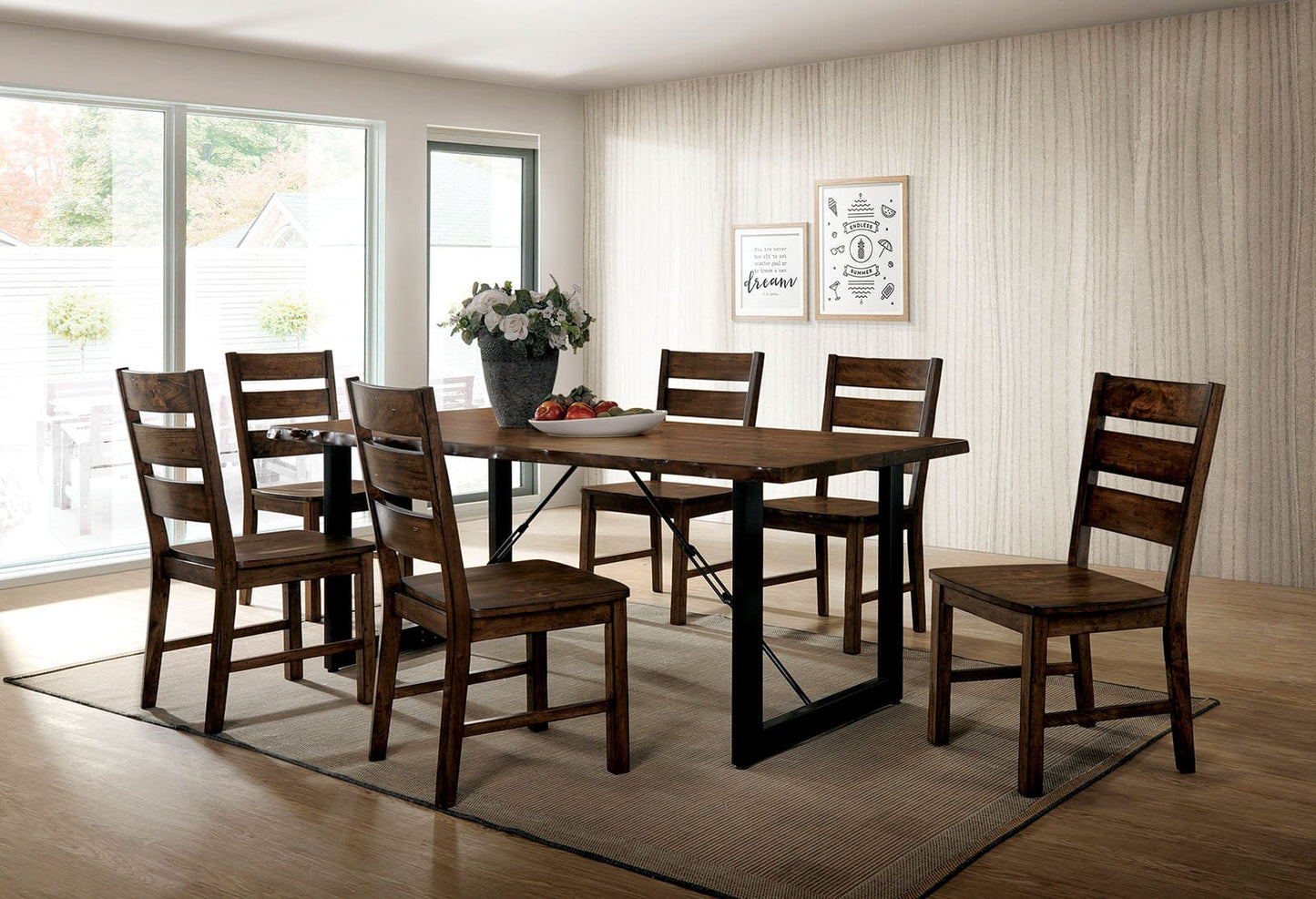 Furniture of America - Dulce Dining Table in Walnut/Black - CM3604T View 2